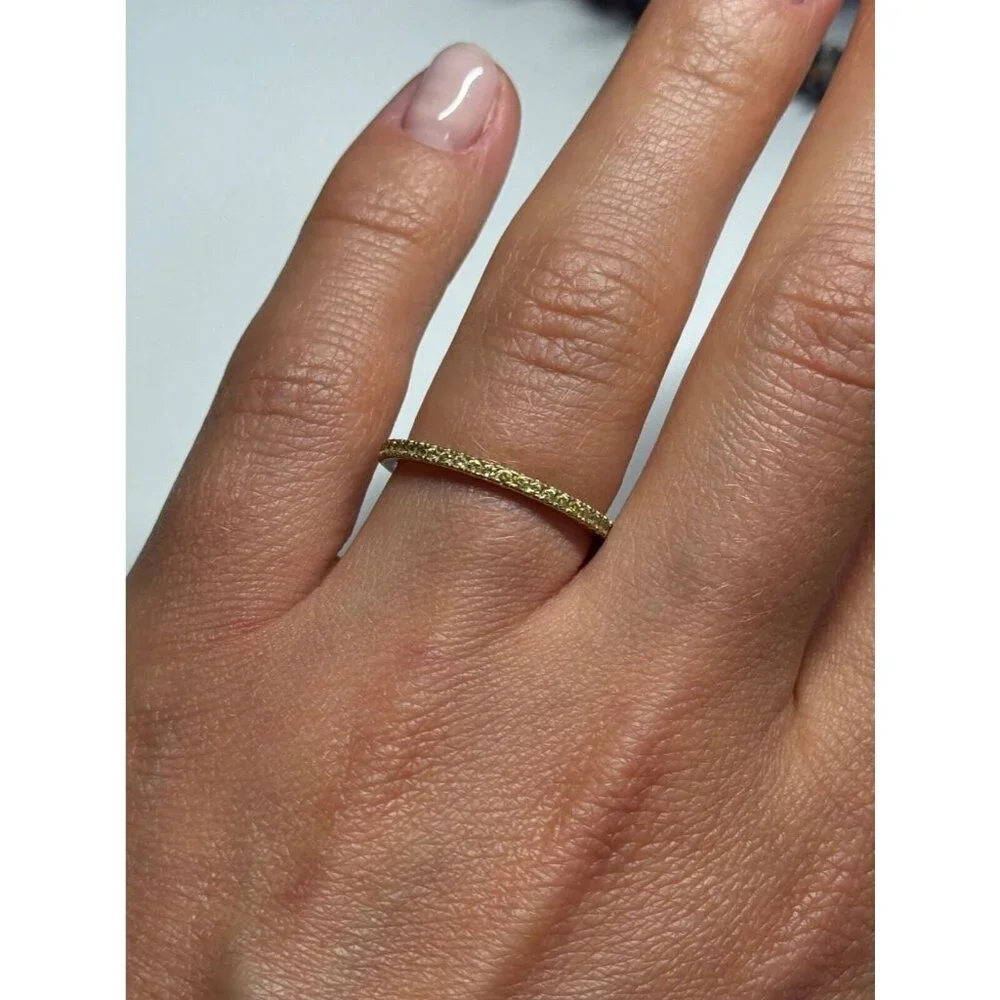925 STERLING SILVER GOLD PLATED CZ RING SIZE 6